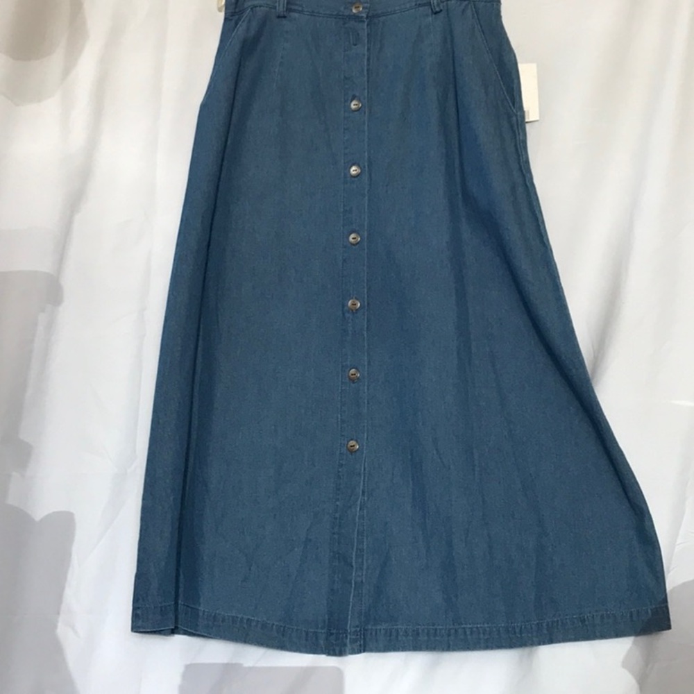 Vintage Southern Lady denim button down skirt NOS
